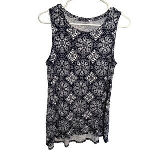Amazon Essentials Swing Tank Top Navy White Geo